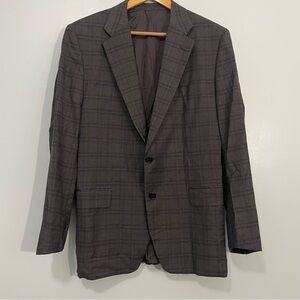 Hickey Freeman Lora Piana Tasmanian Super 130’s Wool Windowpane Blazer 42R